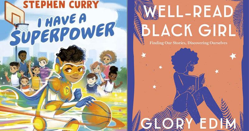 Stephen Curry children’s book called I Have a Superpower and Author Glory Edim in her anthology of Well-Read Black Girl