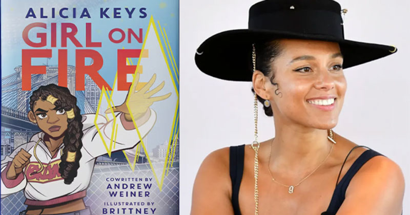 Author, Song writer and musician Alicia Keys with Girl On Fire