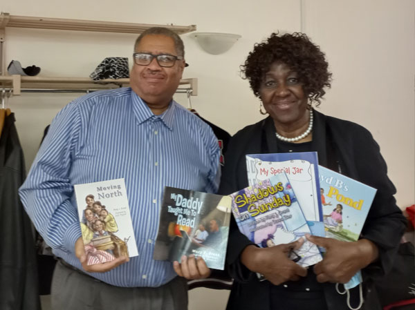 Charles Young owner CCandBooks and Author Mary J. Grant